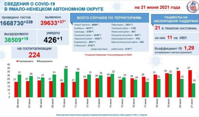 До 224 увеличилось количество госпитализированных в больницы ЯНАО ковид-пациентов