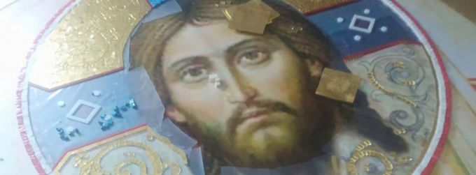 Храму Рождества Христова в Пангодах подарили мозаику «Спас Нерукотворный»