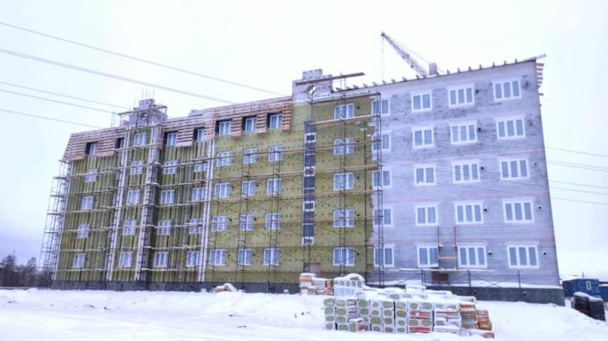 Крупнейшая стройплощадка в Тарко-Сале. Микрорайон Южный готов более чем наполовину