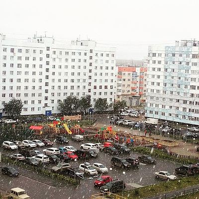 В Новом Уренгое выпал первый снег