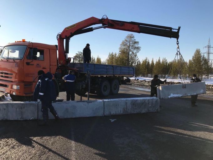 На въезде в Муравленко установили КПП 